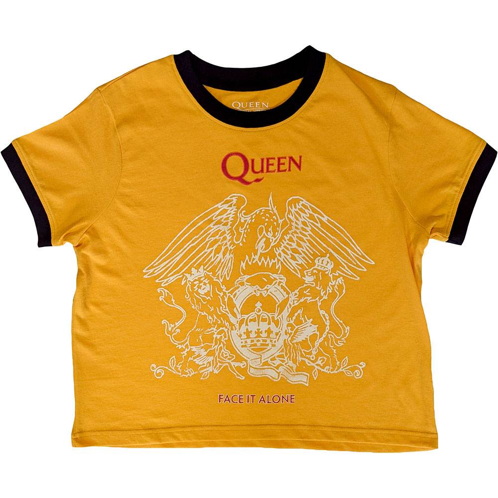 Queen - Face It Alone Crest Crop top - Geel